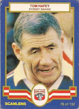1986 Scanlens VFL #76 Tom Hafey Front